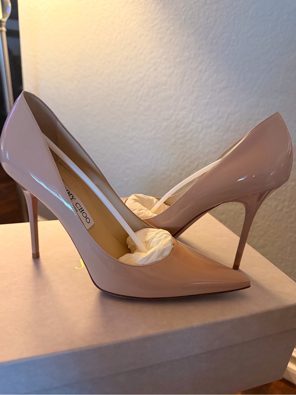 Jimmy Choo Blush Patent Leather Pointed-Toe Stilettos
